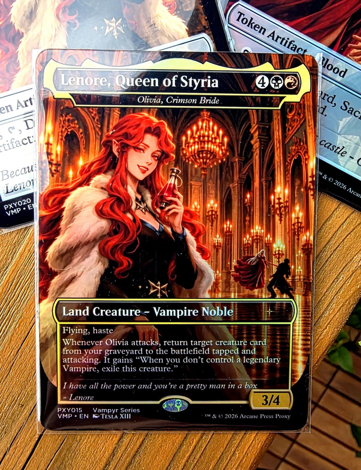 Lenore / Olivia, Crimson Bride — Foil Commander Proxy — Arcane Press