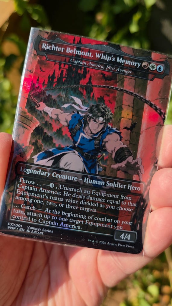 Richter Belmont / Captain America — Foil Commander Proxy V2 — Arcane Press, photo 2