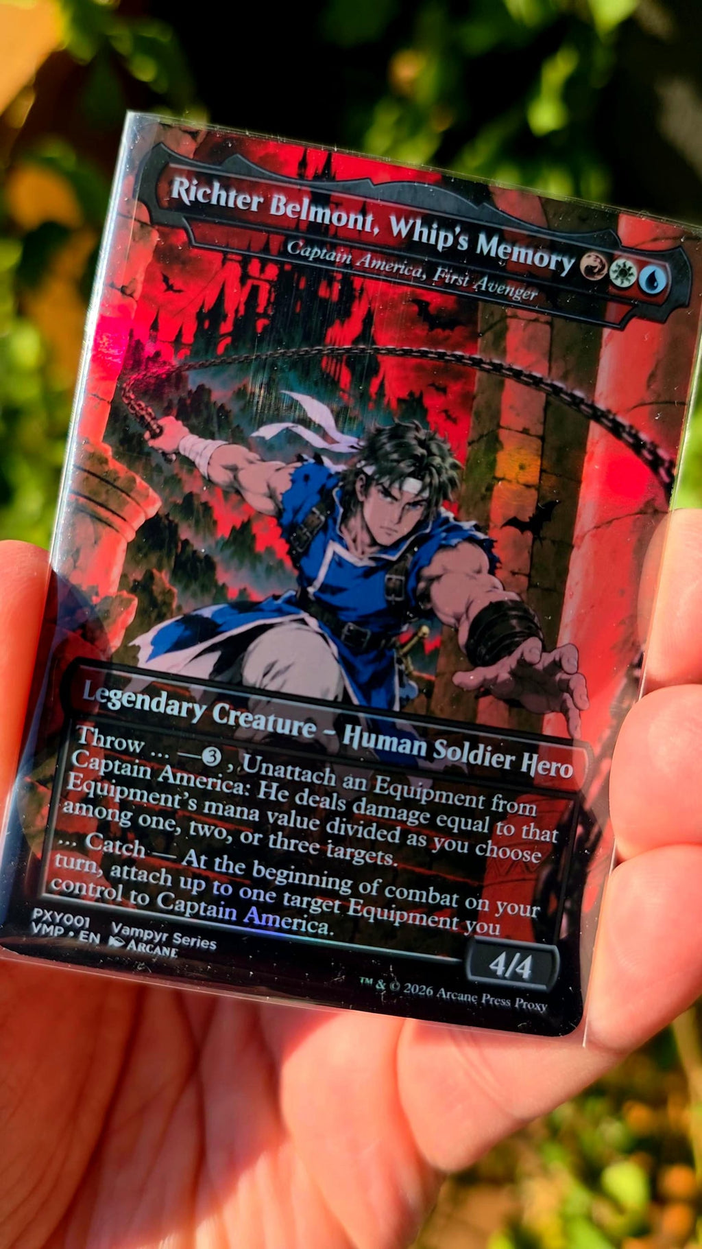 Richter Belmont / Captain America — Foil Commander Proxy V2 — Arcane Press, photo 1